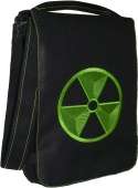 Сумка-планшет "Радиация" (кислотно-зеленая) с вышивкой с логотипом с рисунком