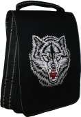 Сумка-планшет "Волк" морда с вышивкой с логотипом с рисунком