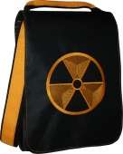 Сумка-планшет "Радиация" (желтая) с вышивкой с логотипом с рисунком