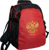Рюкзак для города "Герб России" красный фон