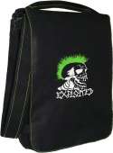 Сумка-планшет "Exploited" зеленый ирокез с вышивкой с логотипом с рисунком