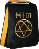 Сумка-планшет "HIM" желтый с вышивкой с логотипом с рисунком